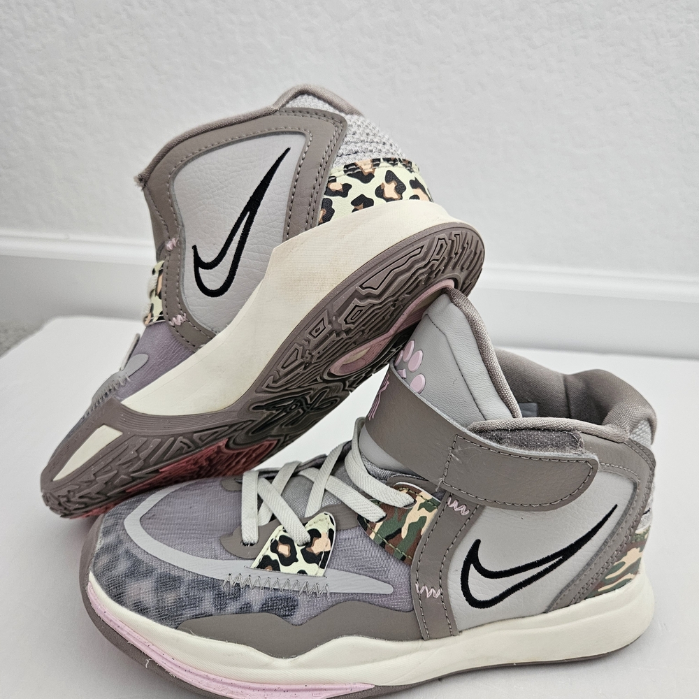 Nike Kyrie Infinity Leopard Camo Girls Size 1.5Y Basketball Shoes - Picture 6 of 8